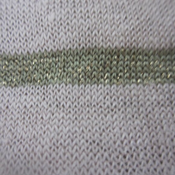 Wrap Womens 10 Mauve Pink Gold Metallic Stripe Linen LS Cardigan Sweater M - Picture 4 of 13